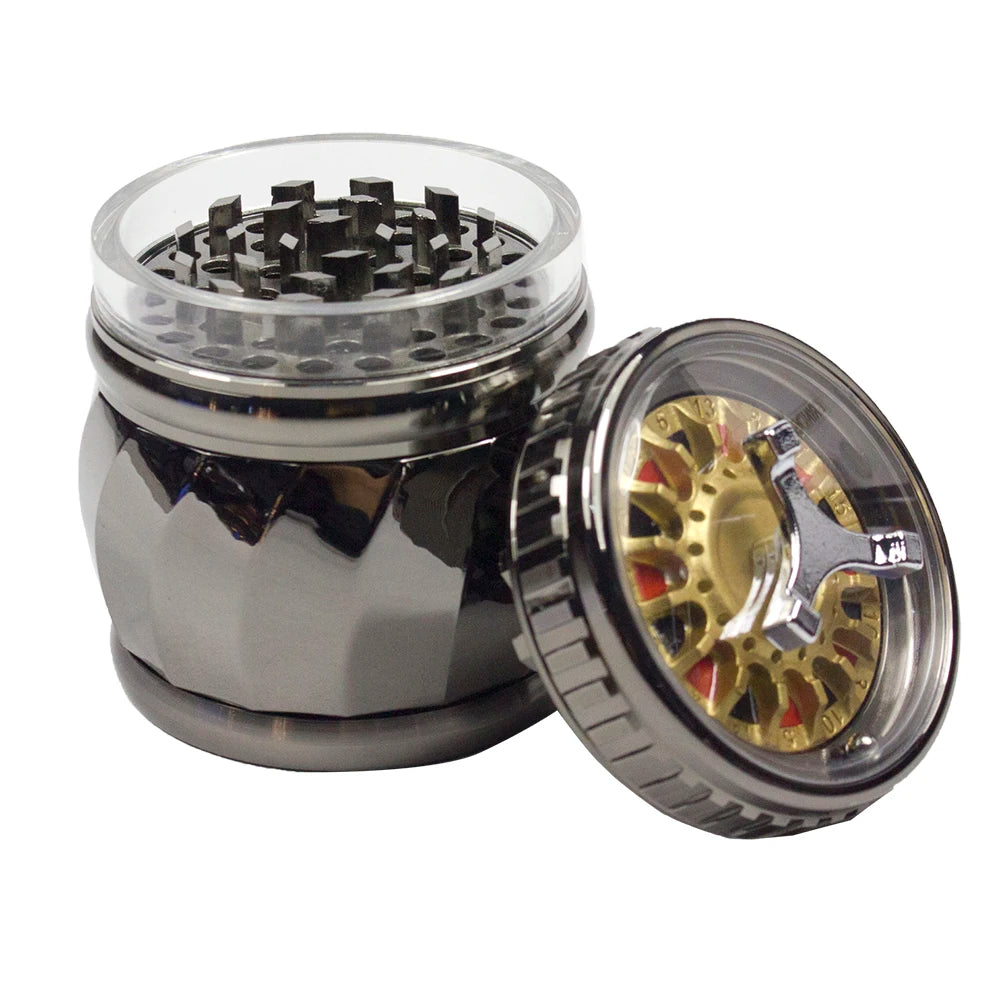 4-Piece Aluminum Herb & Spice Grinder — 63mm | Spinning Lid