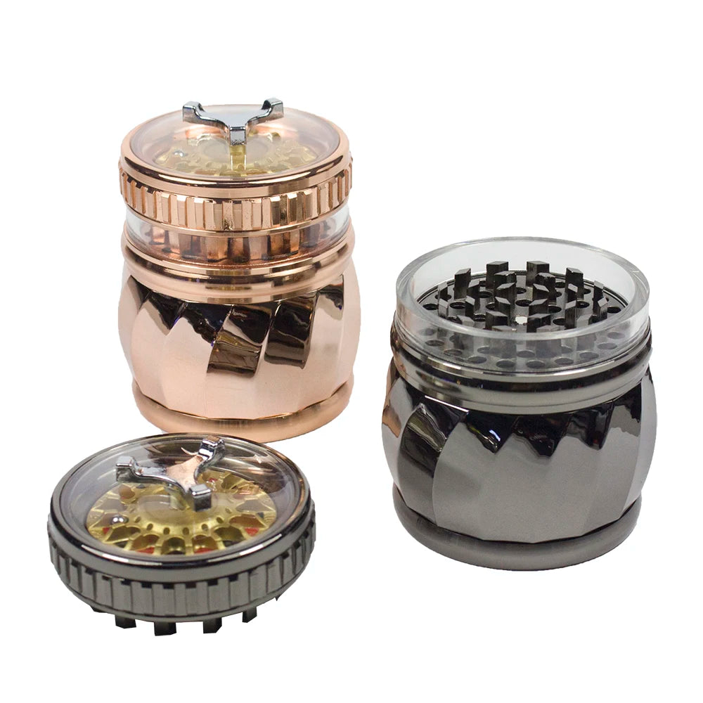 4-Piece Aluminum Herb & Spice Grinder — 63mm | Spinning Lid