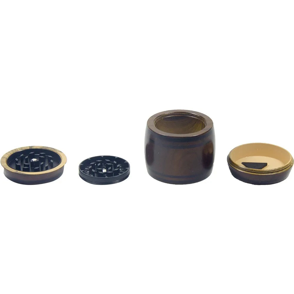 4-Piece Wood-Look Herb & Spice Grinder — Barrel Design