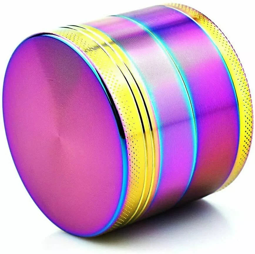 4-Layer Zinc Alloy Herb & Spice Grinder — 63mm | Rainbow