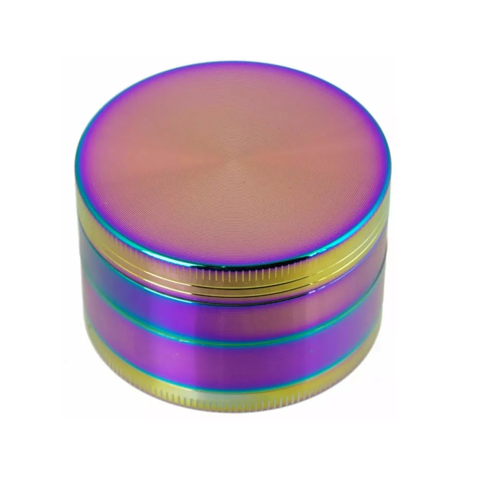 4-Layer Zinc Alloy Herb & Spice Grinder — 63mm | Rainbow