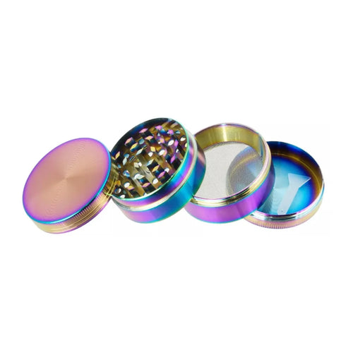 4-Layer Zinc Alloy Herb & Spice Grinder — 63mm | Rainbow