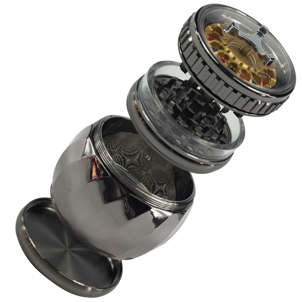 4-Piece Aluminum Herb & Spice Grinder — 63mm | Spinning Lid