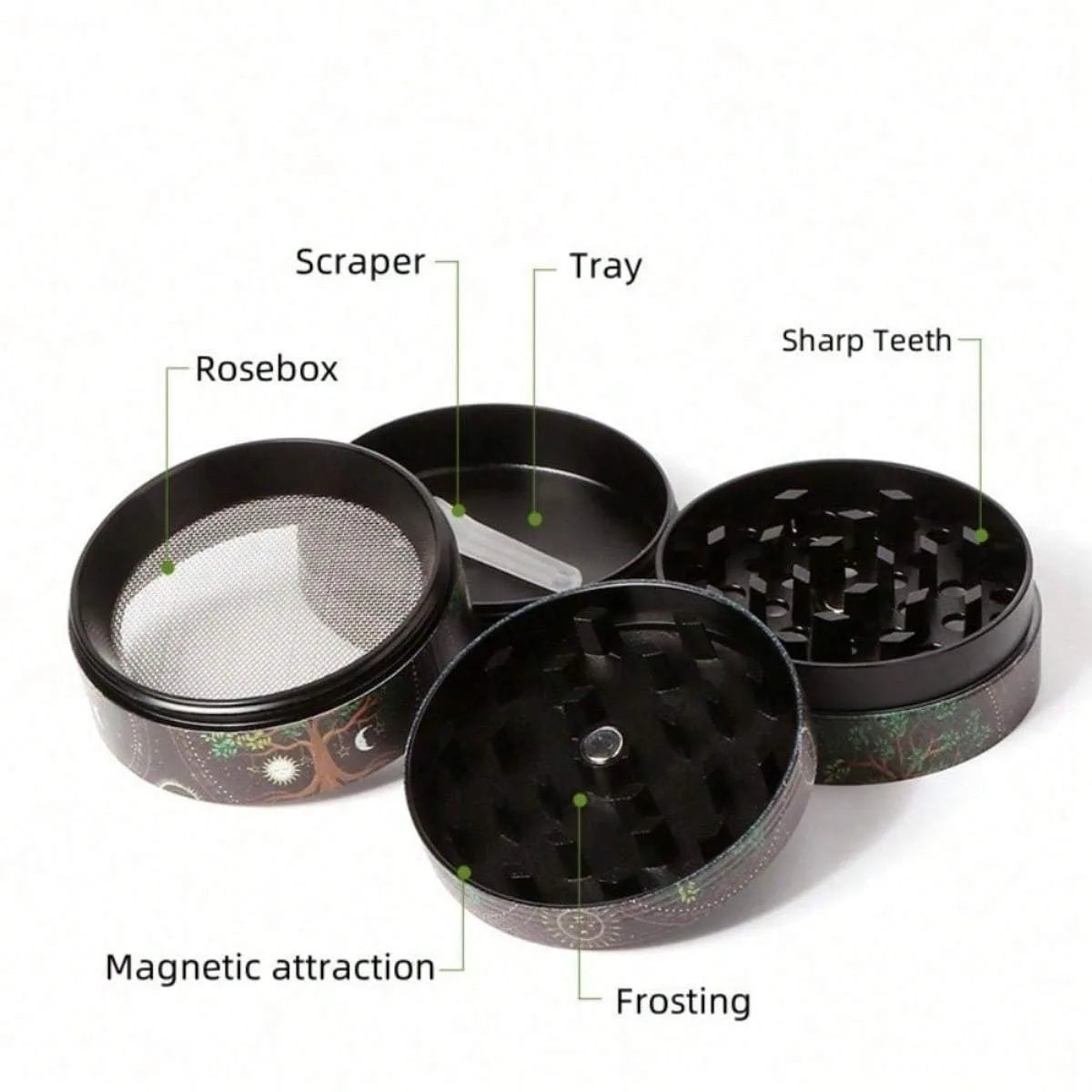 4-Layer Metal Herb & Spice Grinder — 50mm Compact